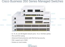 Cisco Business CBS350 24P 4G Managed Switch  24 Port GE  PoE  4x1G SFP  Limited Lifetime Protection CBS350 24P 4G